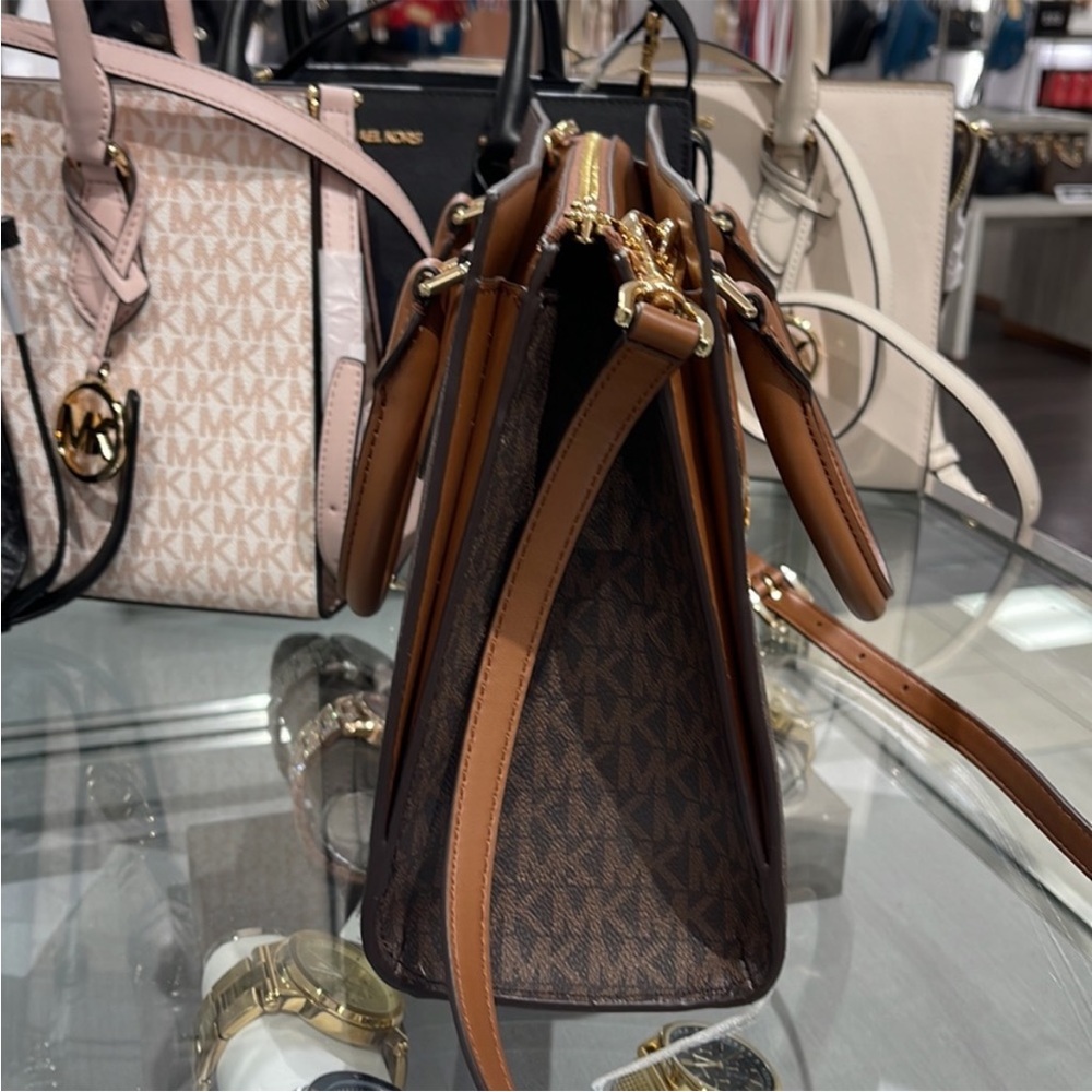 Michael Kors Sheila Medium Center Zip Satchel Bag - Picture 10 of 16